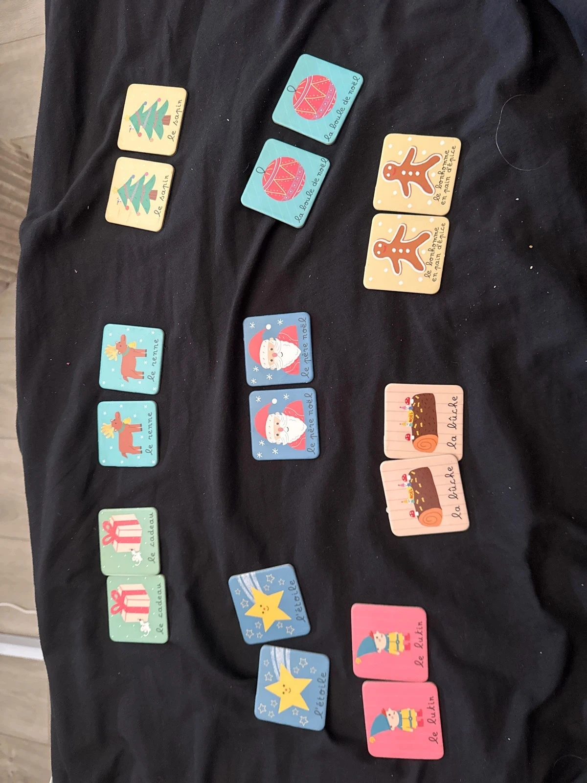 Jeu de Mémoire, memory Éducatif Carton – Thème Noël (Idéal Vocabulaire Enfant)